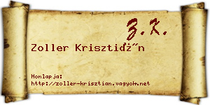 Zoller Krisztián névjegykártya